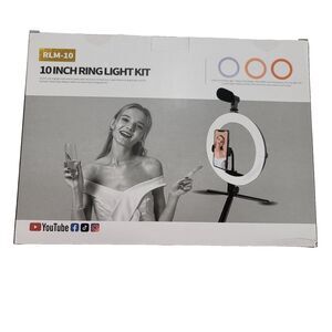 Overhead Phone Mount with Ring Light, 10" LED Selfie Ring Light for Desk